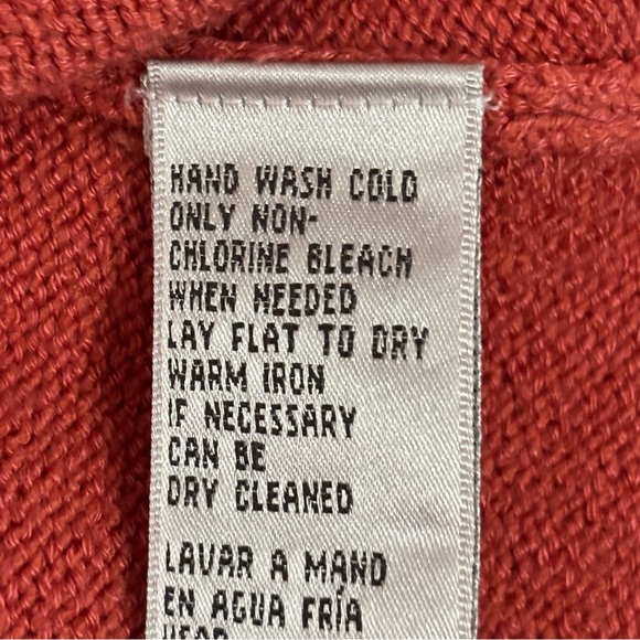 Nine West Salmon Pink Front Tie Scalloped Edge Cardigan Sweater 2X (20W/22W) - Picture 14 of 16